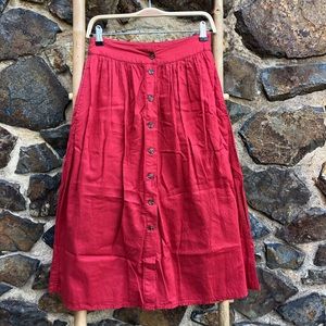 Red Madewell midi skirt. Size S.